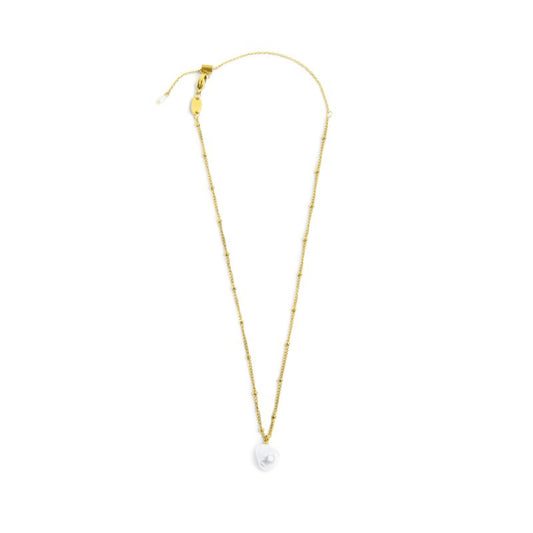 Collana girocollo grumetta donna Marlù acciaio dorato e perla MISURA UNICA