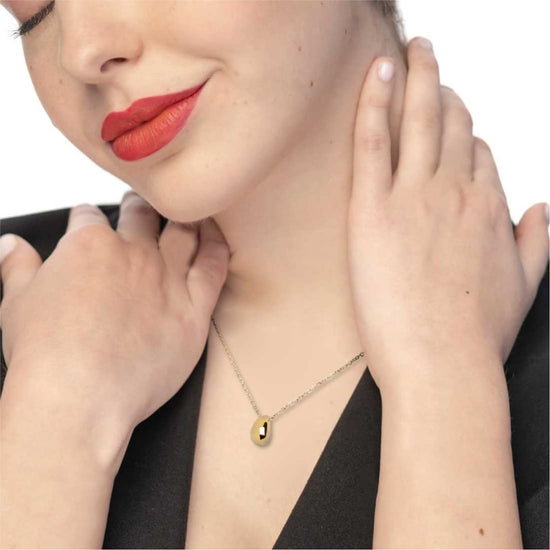 Collana Marlù in acciaio dorato pendente a forma di goccia MISURA UNICA