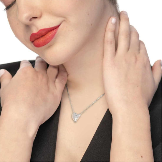 Collana Marlù in acciaio con cuore irregolare pendente MISURA UNICA