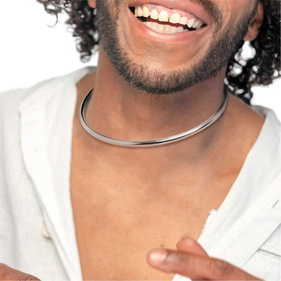 Collana rigida Marlù tubolare diametro 0,5 cm in acciaio MISURA UNICA