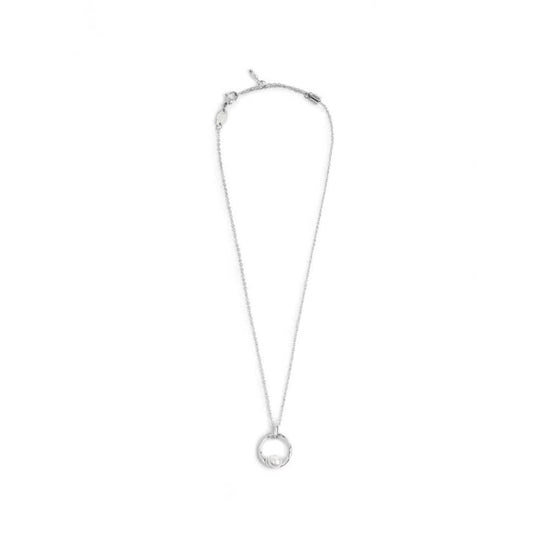 Collana catena Marlù in acciaio con pendente con perla MISURA UNICA