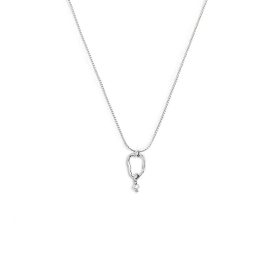 Collana catena Marlù in acciaio con pendente e perla MISURA UNICA