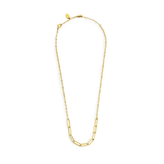 Collana catena Marlù Vision in acciaio pvd oro con texture MISURA UNICA