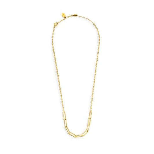 Collana catena Marlù Vision in acciaio pvd oro con texture MISURA UNICA
