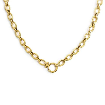 Collana catena Marlù acciaio pvd oro texture moschettone MISURA UNICA
