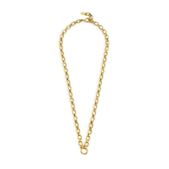 Collana catena Marlù acciaio pvd oro texture moschettone MISURA UNICA