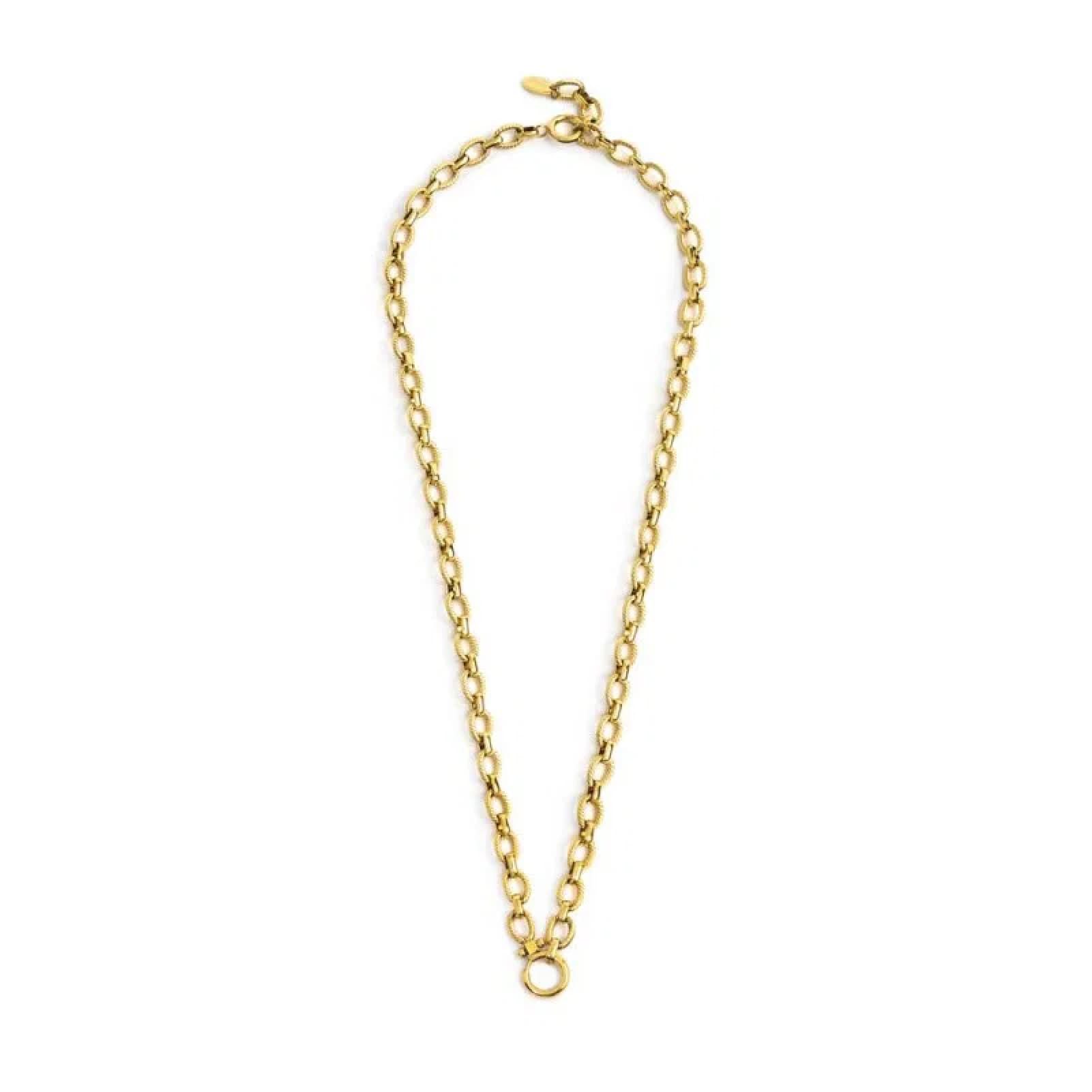 Collana catena Marlù acciaio pvd oro texture moschettone MISURA UNICA