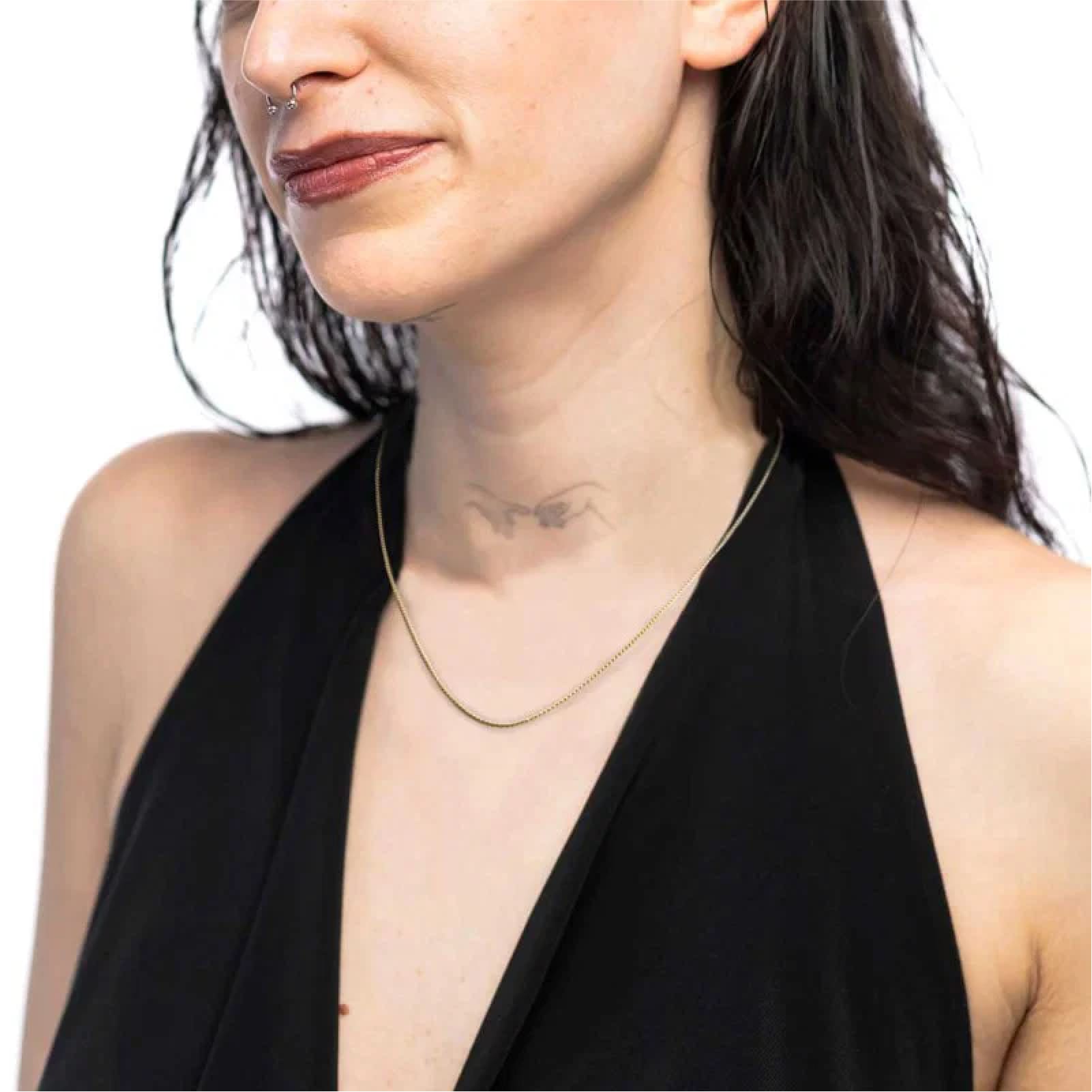 Collana catena Marlù Vision in acciaio pvd oro serpentina MISURA UNICA