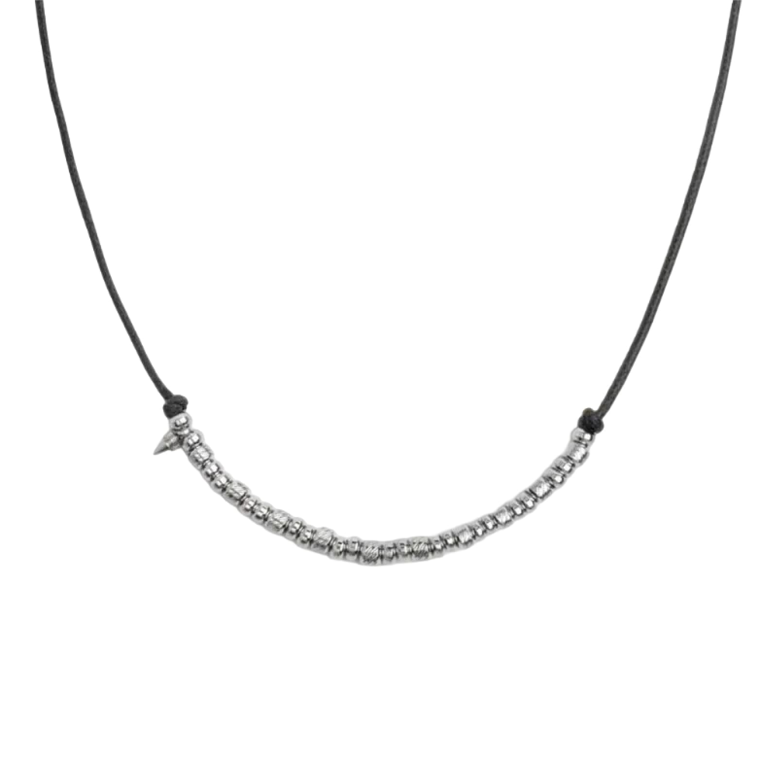 Collana regolabile Marlù in acciaio con cordino nero REGOLABILE