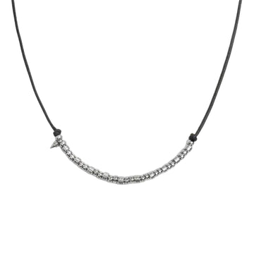 Collana regolabile Marlù in acciaio con cordino nero REGOLABILE