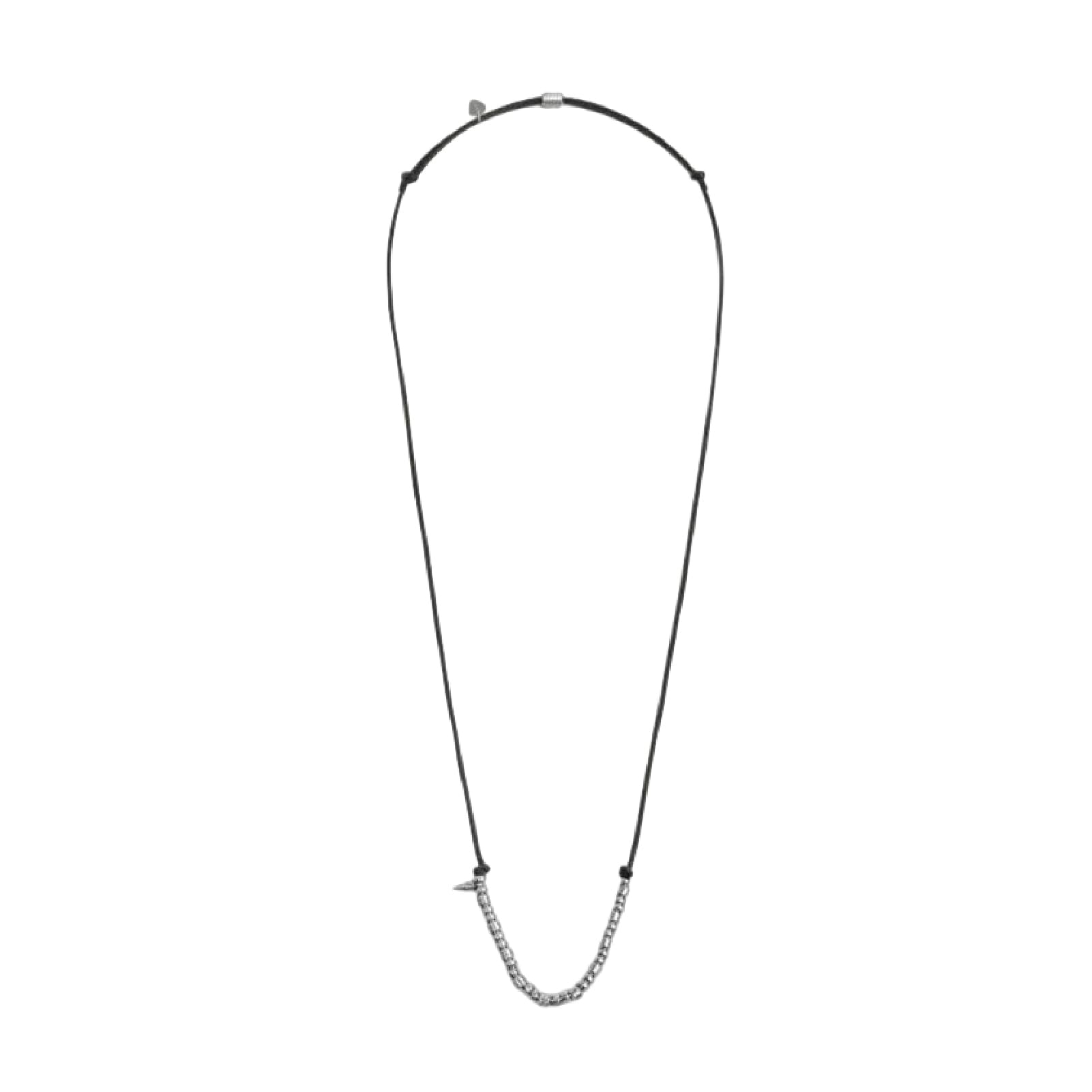 Collana regolabile Marlù in acciaio con cordino nero REGOLABILE
