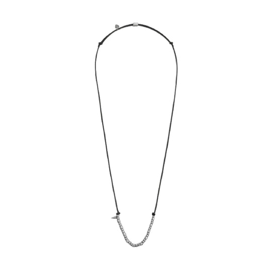 Collana regolabile Marlù in acciaio con cordino nero REGOLABILE
