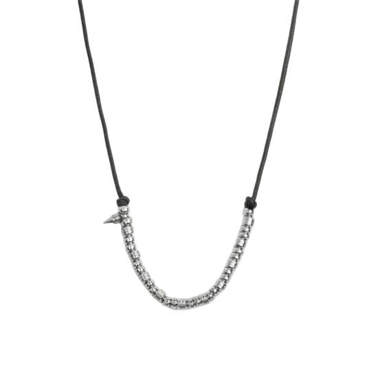 Collana regolabile Marlù in acciaio con cordino nero REGOLABILE