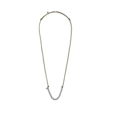 Collana regolabile Marlù in acciaio con cordino verde REGOLABILE