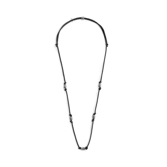 Collana regolabile Marlù in acciaio con cordino nero REGOLABILE