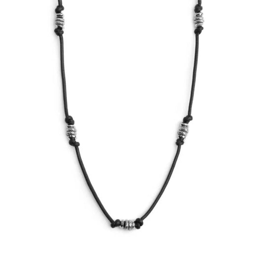 Collana regolabile Marlù in acciaio con cordino nero REGOLABILE