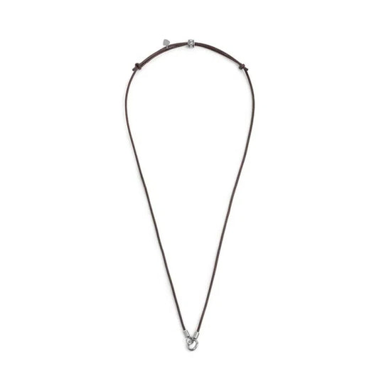 Collana regolabile Marlù in acciaio con cordino marrone REGOLABILE