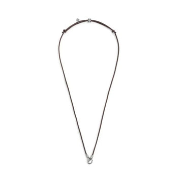 Collana regolabile Marlù in acciaio con cordino marrone REGOLABILE