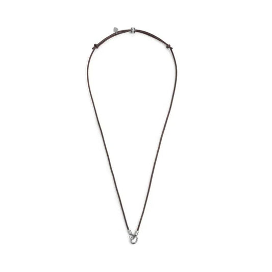 Collana regolabile Marlù in acciaio con cordino marrone REGOLABILE