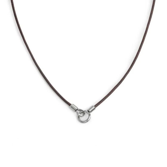 Collana regolabile Marlù in acciaio con cordino marrone REGOLABILE