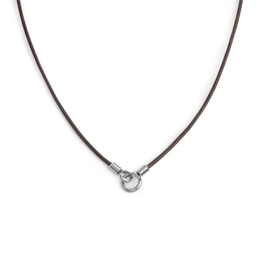 Collana regolabile Marlù in acciaio con cordino marrone REGOLABILE