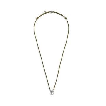 Collana regolabile Marlù in acciaio con cordino verde REGOLABILE