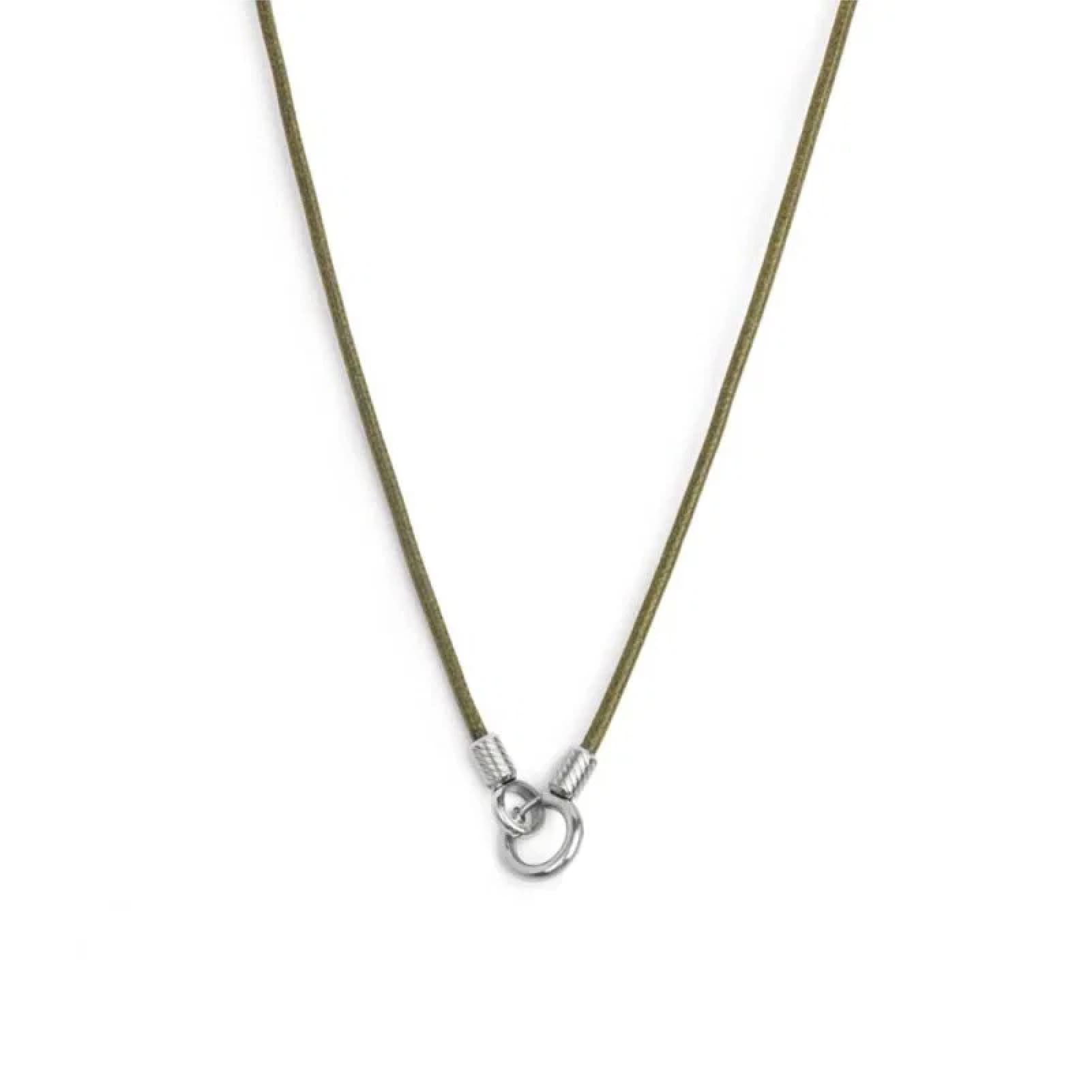 Collana regolabile Marlù in acciaio con cordino verde REGOLABILE