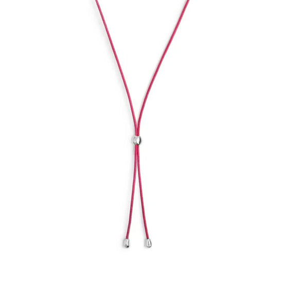 Collana regolabile Marlù in corda rosa con laccio MISURA UNICA