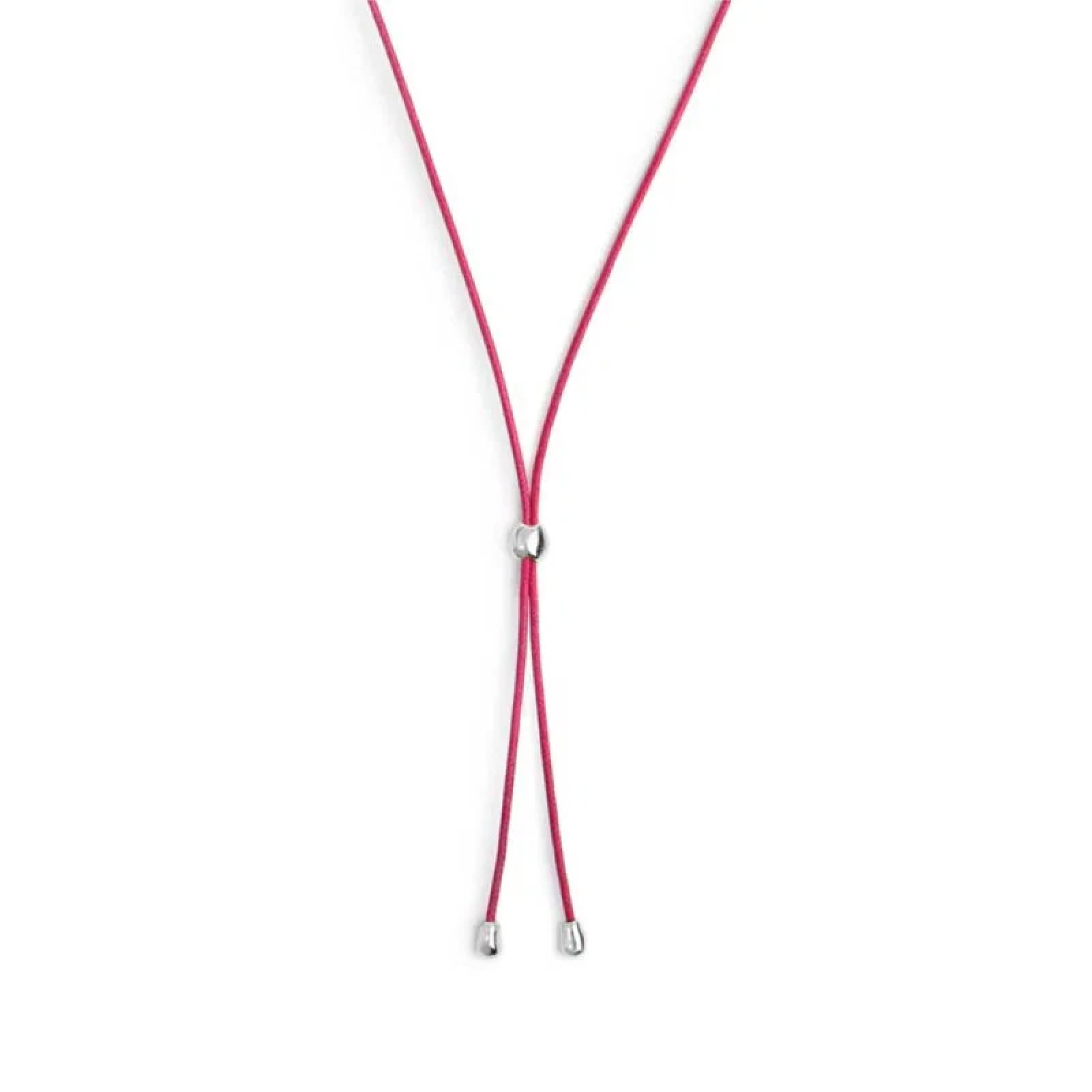 Collana regolabile Marlù in corda rosa con laccio MISURA UNICA