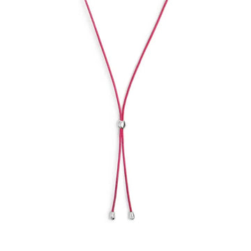 Collana regolabile Marlù in corda rosa con laccio MISURA UNICA