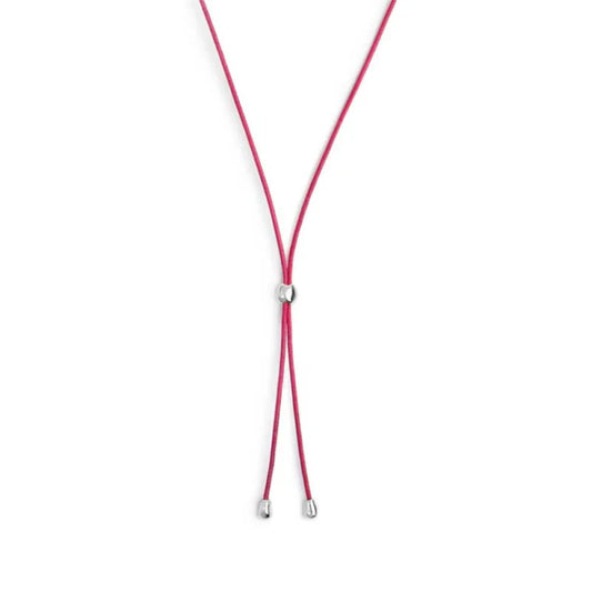 Collana regolabile Marlù in corda rosa con laccio MISURA UNICA