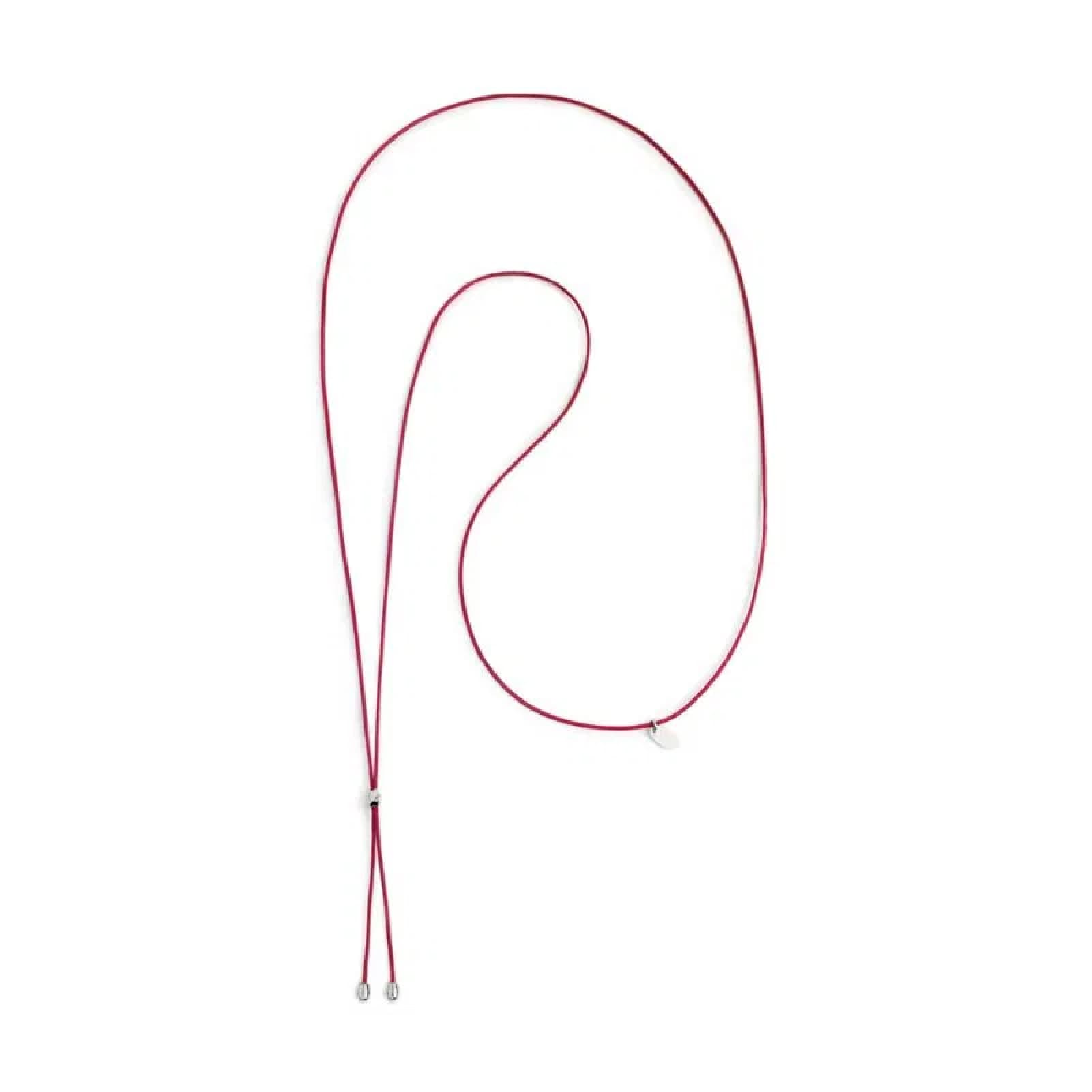 Collana regolabile Marlù in corda rosa con laccio MISURA UNICA