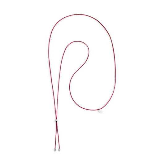 Collana regolabile Marlù in corda rosa con laccio MISURA UNICA