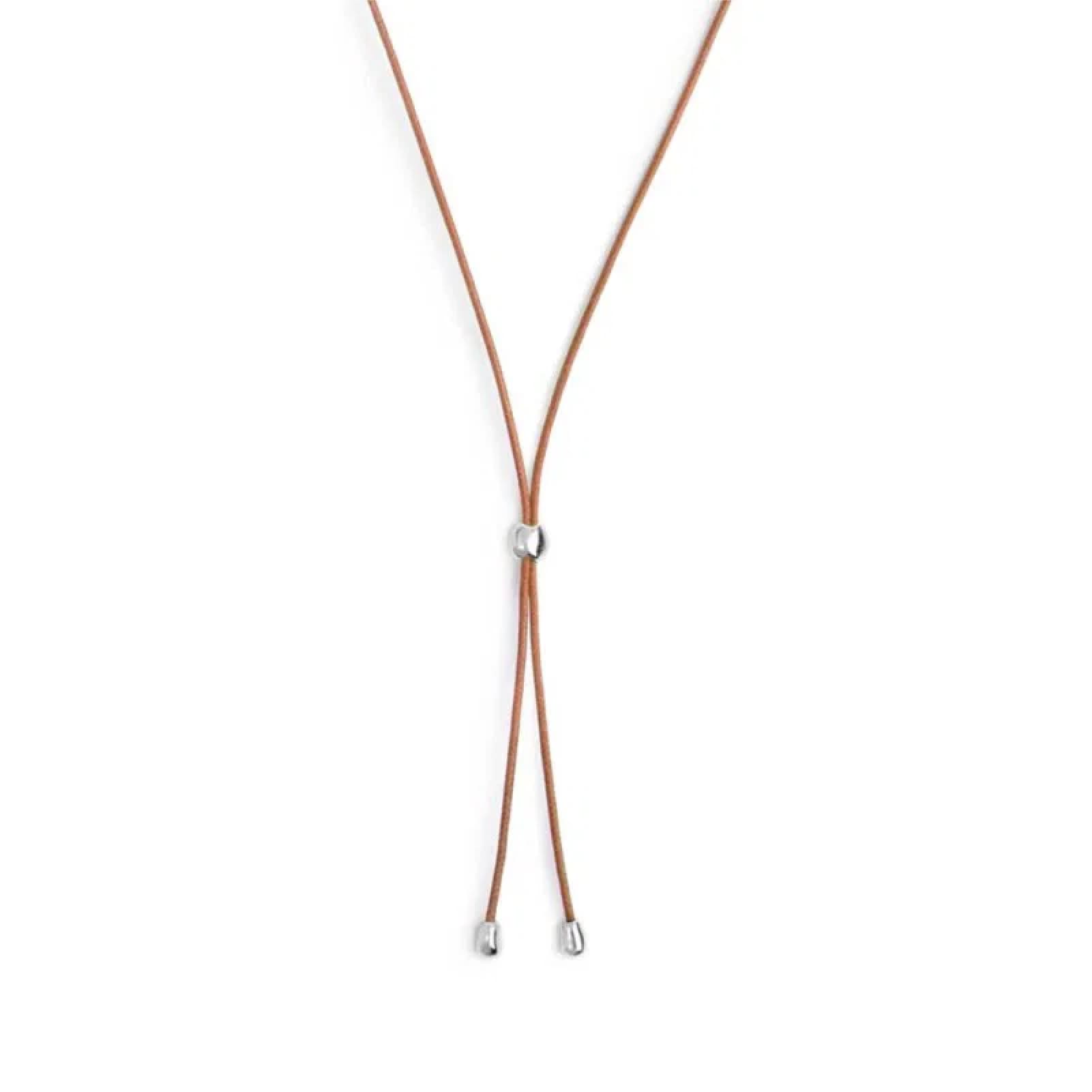 Collana regolabile Marlù in corda marrone con laccio MISURA UNICA