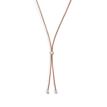 Collana regolabile Marlù in corda marrone con laccio MISURA UNICA