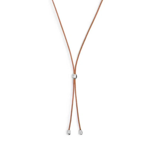 Collana regolabile Marlù in corda marrone con laccio MISURA UNICA