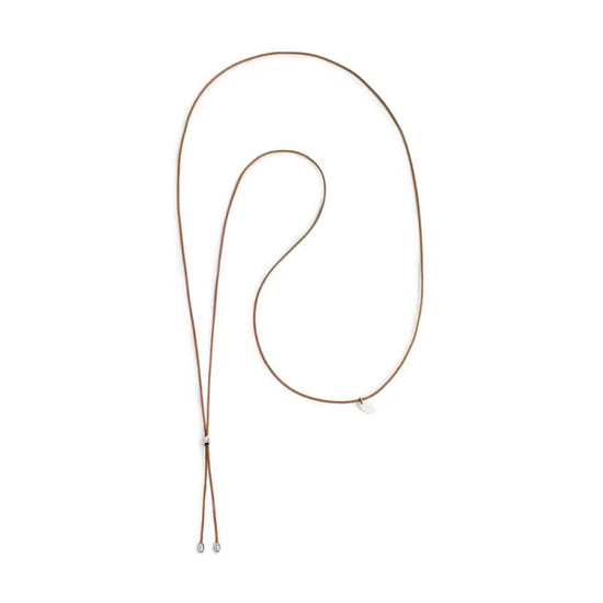 Collana regolabile Marlù in corda marrone con laccio MISURA UNICA