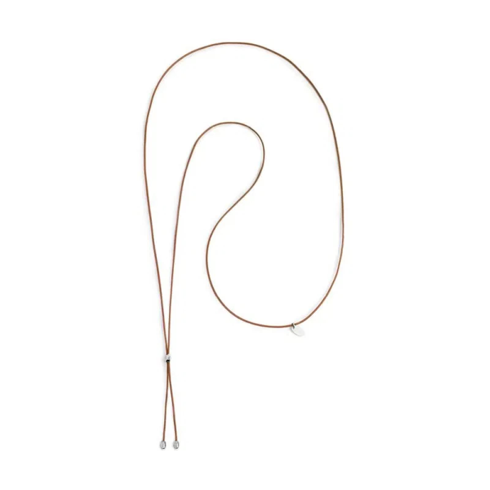 Collana regolabile Marlù in corda marrone con laccio MISURA UNICA