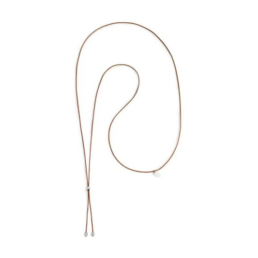 Collana regolabile Marlù in corda marrone con laccio MISURA UNICA