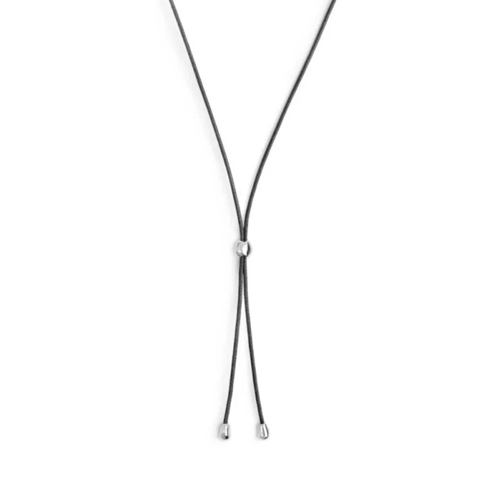 Collana regolabile Marlù in corda nero con laccio MISURA UNICA