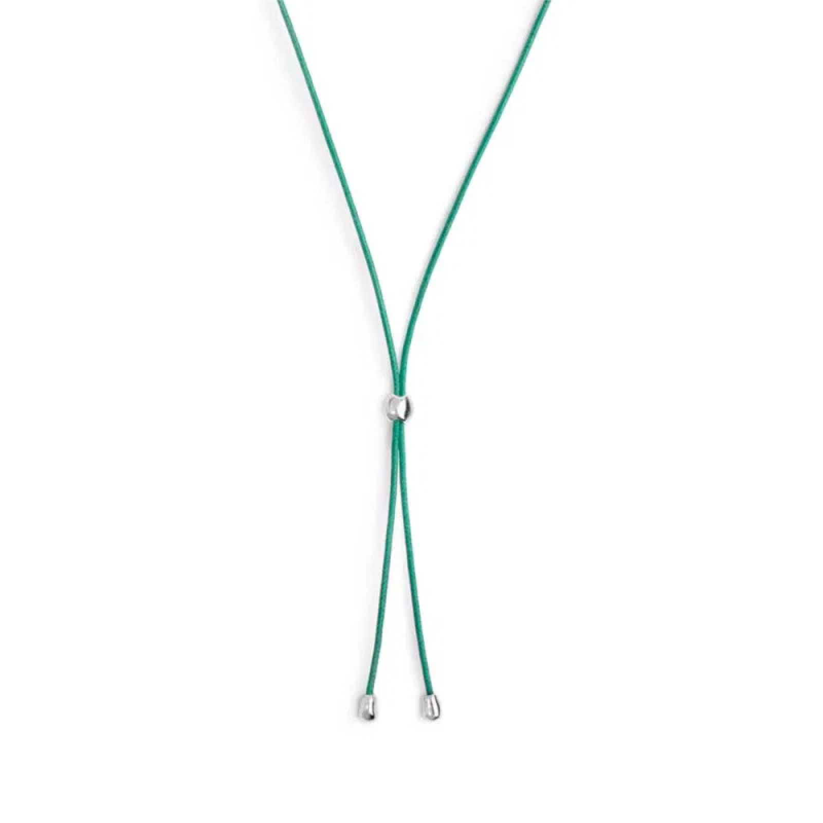 Collana regolabile Marlù in corda verde con laccio MISURA UNICA