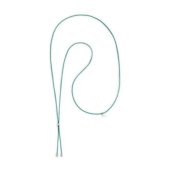 Collana regolabile Marlù in corda verde con laccio MISURA UNICA