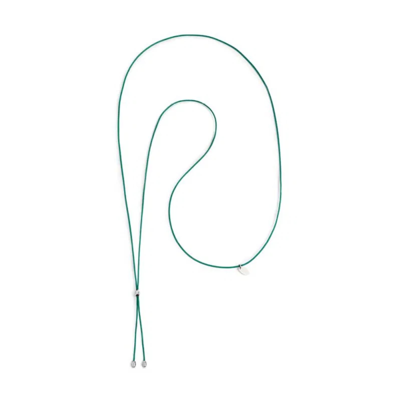 Collana regolabile Marlù in corda verde con laccio MISURA UNICA