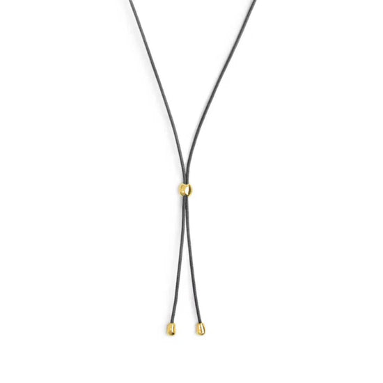 Collana regolabile Marlù in corda nero e oro con laccio MISURA UNICA
