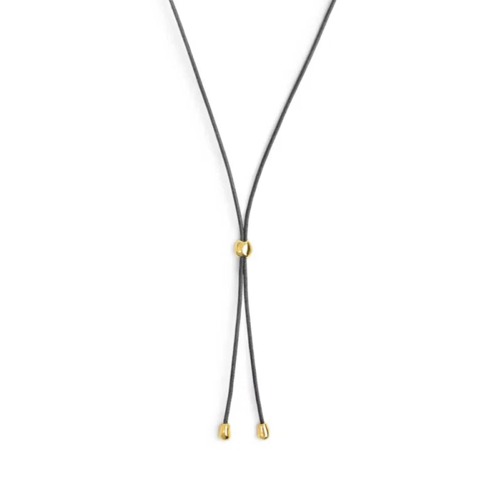 Collana regolabile Marlù in corda nero e oro con laccio MISURA UNICA