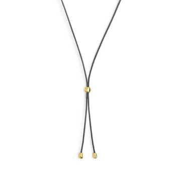 Collana regolabile Marlù in corda nero e oro con laccio MISURA UNICA