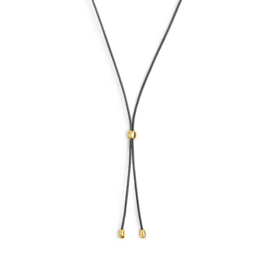 Collana regolabile Marlù in corda nero e oro con laccio MISURA UNICA