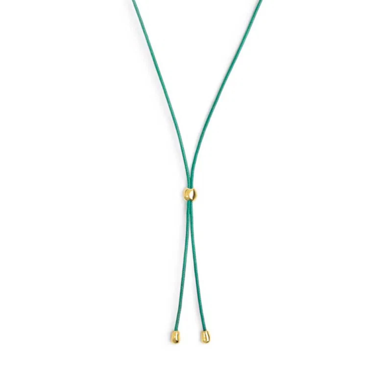 Collana regolabile Marlù in corda verde e oro con laccio MISURA UNICA