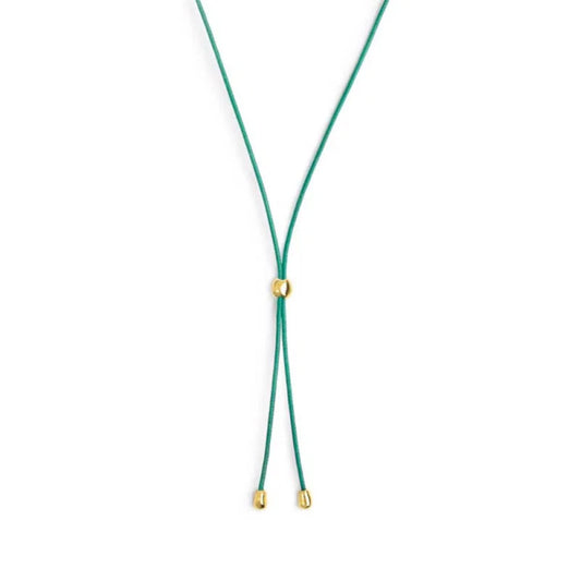 Collana regolabile Marlù in corda verde e oro con laccio MISURA UNICA