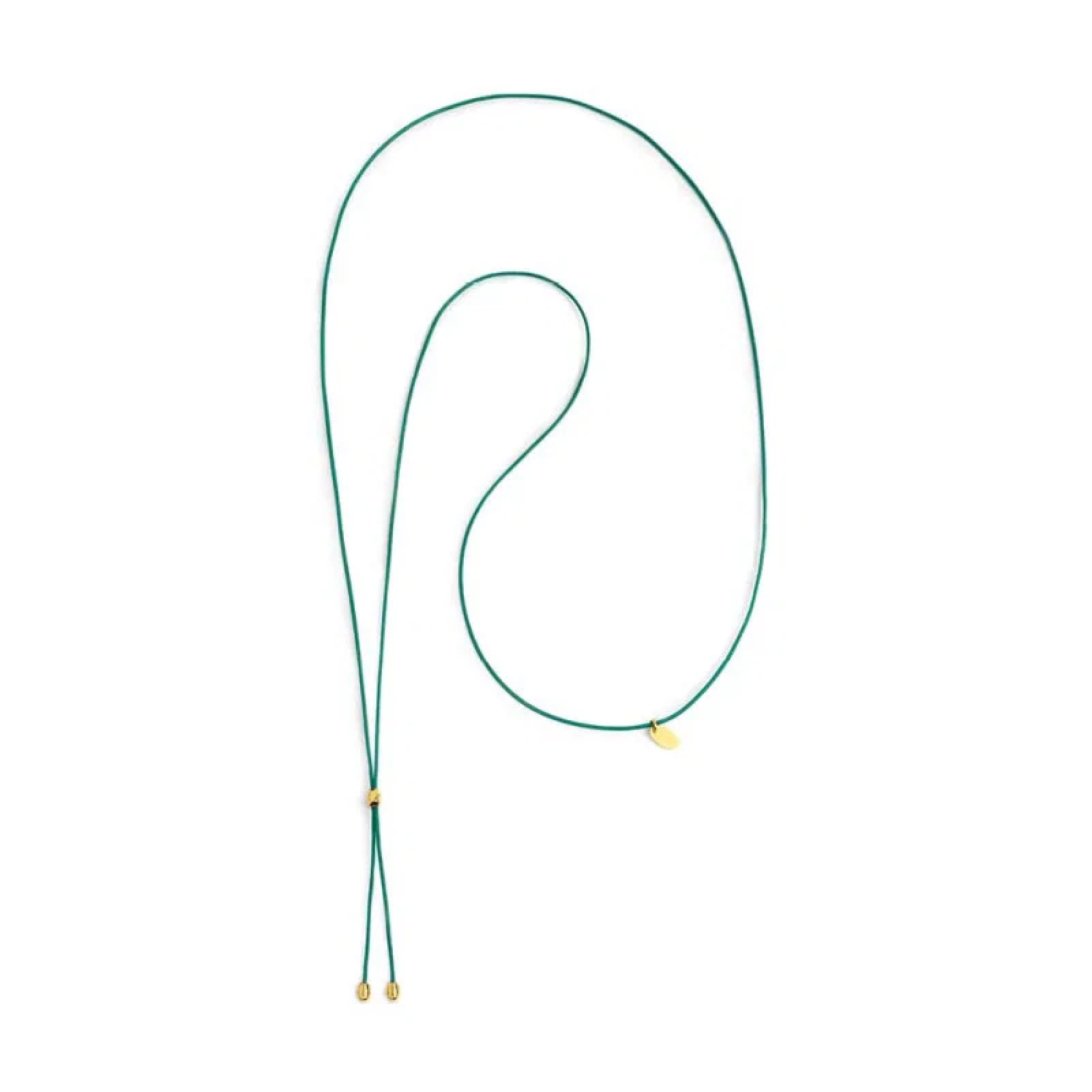 Collana regolabile Marlù in corda verde e oro con laccio MISURA UNICA